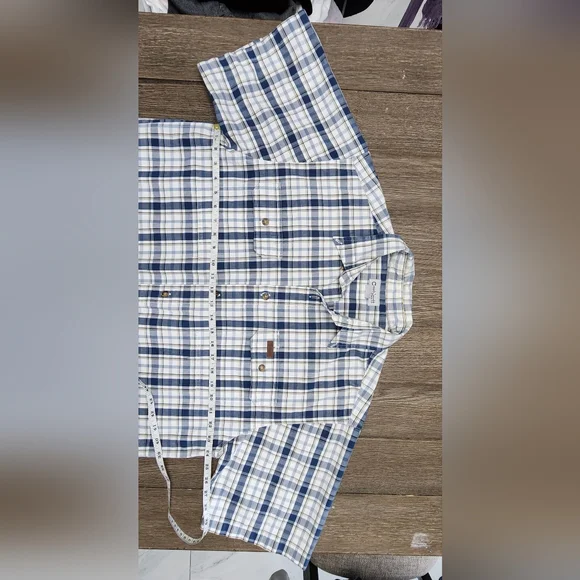 Carhartt Plaid 2 Pocket Short Sleeve Button-up Men's Size Large - Picture 3 of 7
